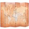 Room Divider - vidaXL - World Map - 228 X 170 Cm - Yellow - Interior
