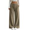 Winter Pants for Women Elastic Waist Fuzzy Wide Leg Casual Trousers