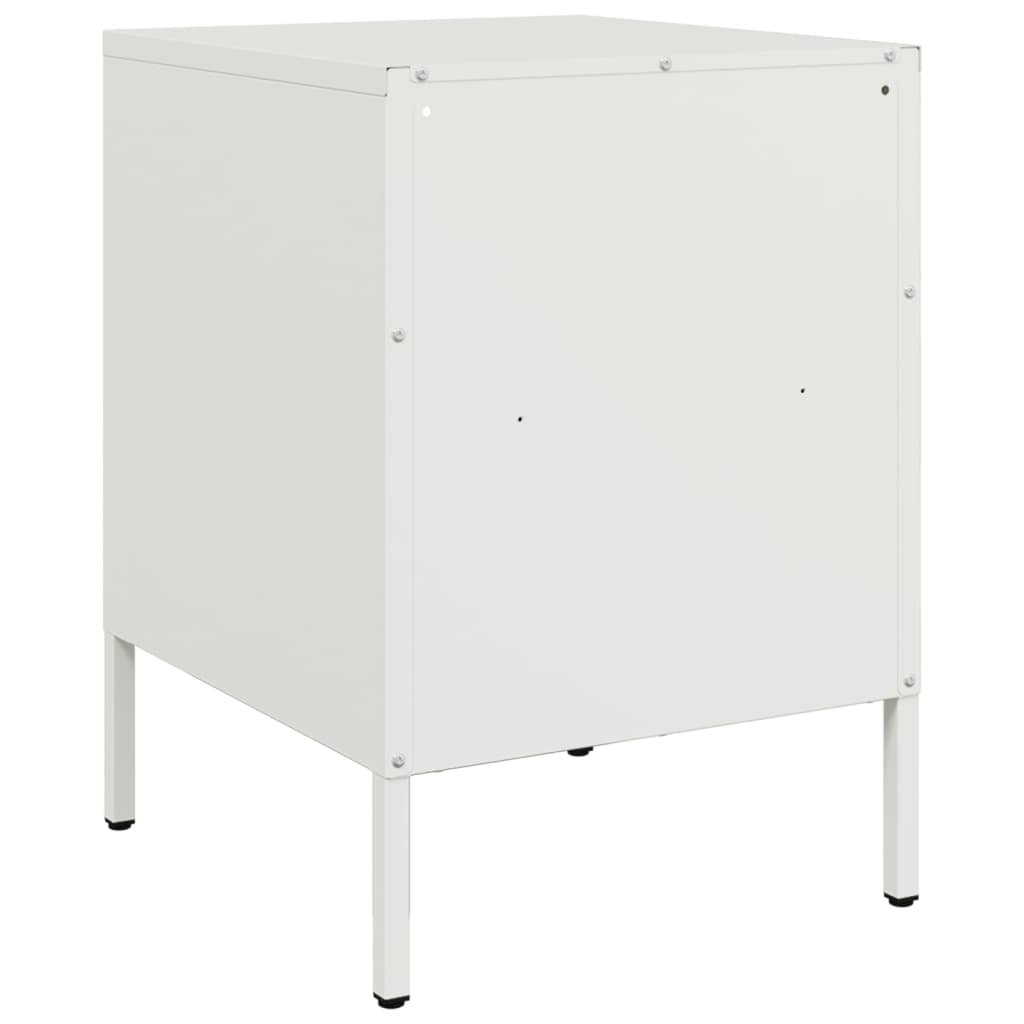 Nightstands 2 Pcs. White 36 X 39 X 50.5 Cm Steel