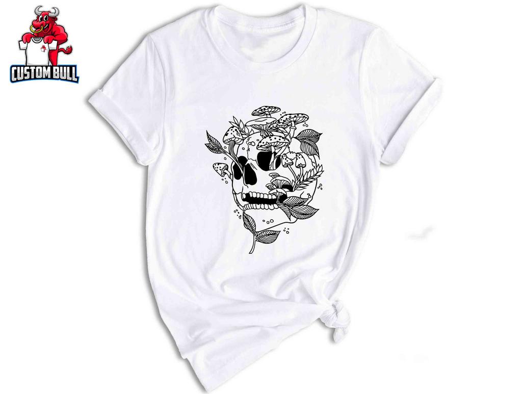 Mushroom Skull Skeleton Shirt, Halloween Skeleton Shirt, Halloween Shirt