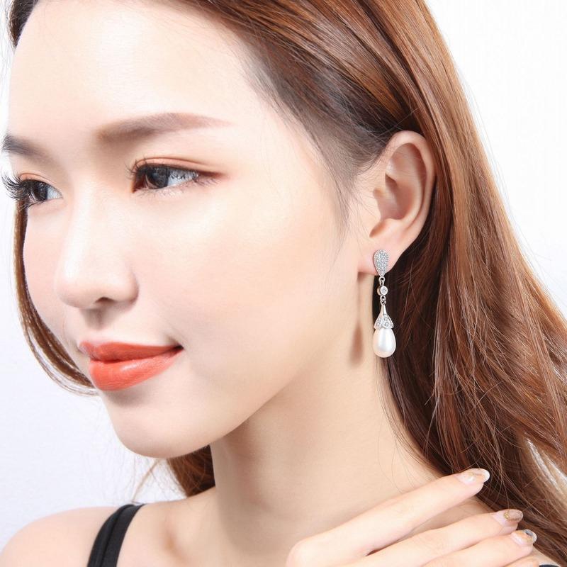 Lindon Kupferlegierung Zirkon Ohrringe Tropfen Ohrringe für Frauen Hochzeit Party Geschenke