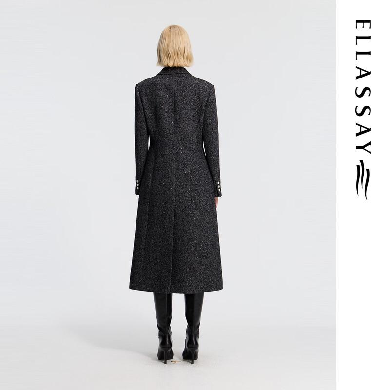 ELLASSAY Women's Elegant Wool Blend Long Overcoat