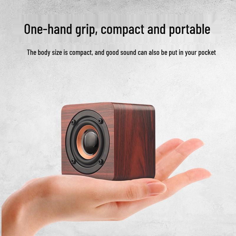 Q1 Portable Retro Wooden Bluetooth Speaker - Mini Subwoofer & Creative Gift