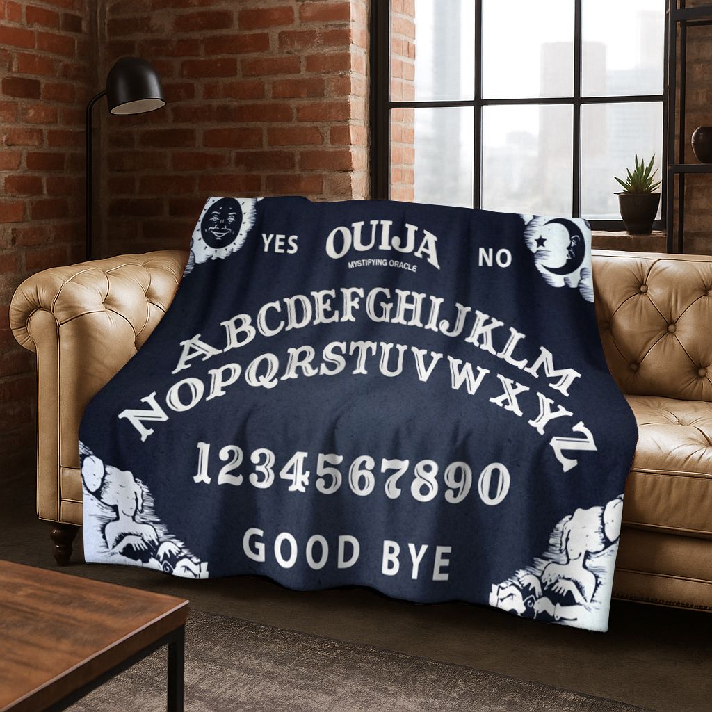 Witch Ouija Gothic Spirit Board 3D Retro Flannel Blanket,Warm and Cozy Soft Throw Blanket for Home Bedroom Bed Sofa Travel Cover
