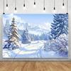 Winter Snowflake Christmas Photography Backdrop Decor Xmas Pine Tree Snowman Glitter Merry Christmas Party Photo Background Prop