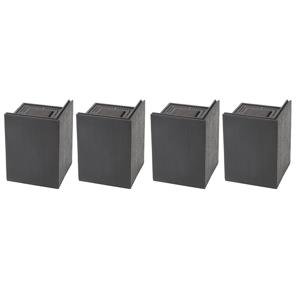 4PCS Sofa Risers Square 4in Porose Bed Lifts Furniture Risers for Fixing Small Pointy Feet Black