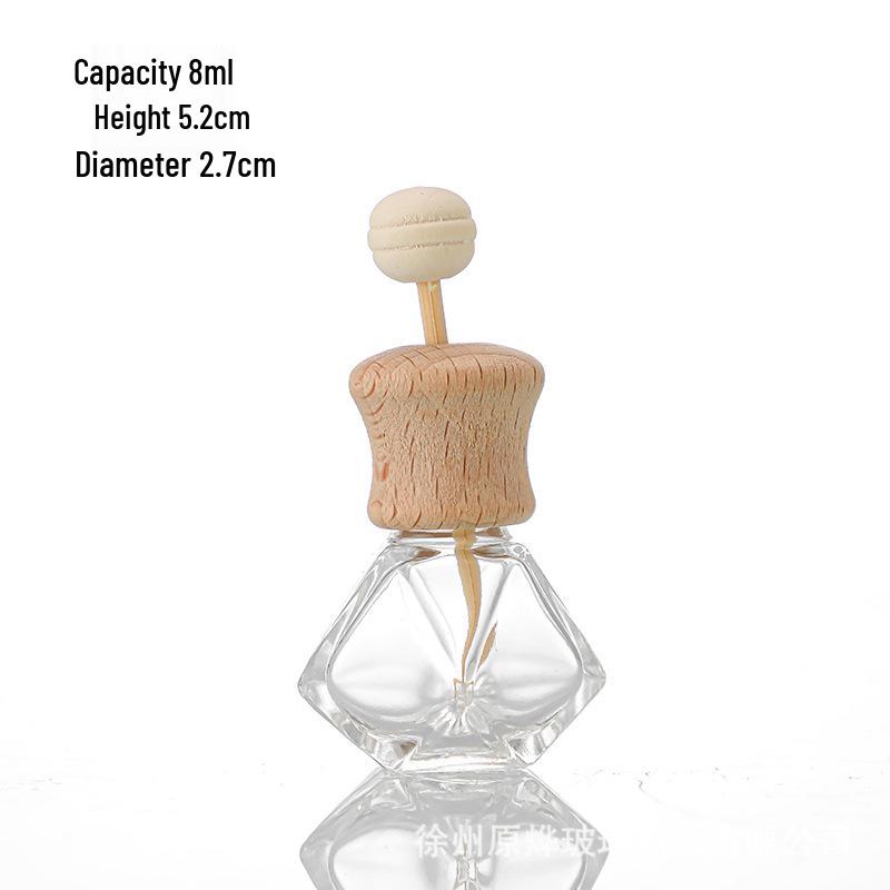 Glass Car Diffuser Bottle with Lanyard, 8ml/10ml, High-Value Aromatherapy Refillable Pendant with Lid.