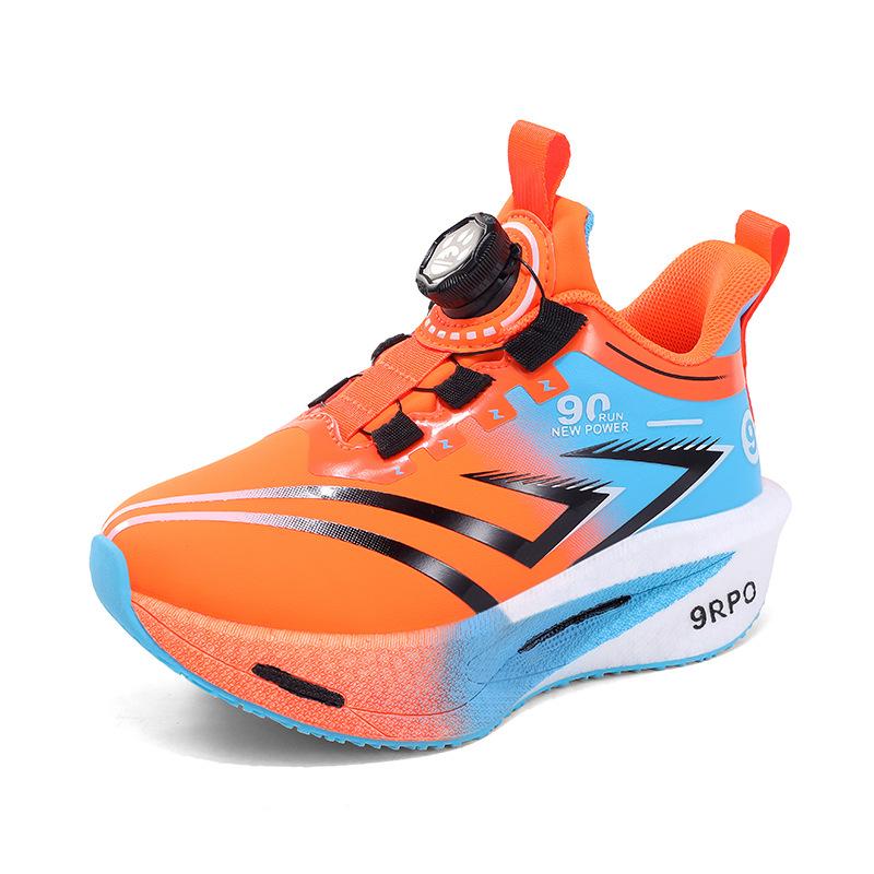 Autumn 2025 Boys' Non-Slip Running Basketball Shoes - Breathable Leather with Carbon Plate, Trendy Sports Design for Students