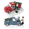 Christmas Red Truck Ornament Stable Base Synthetic Resin Car Figure Versatile Desktop Shelf Tree Decor