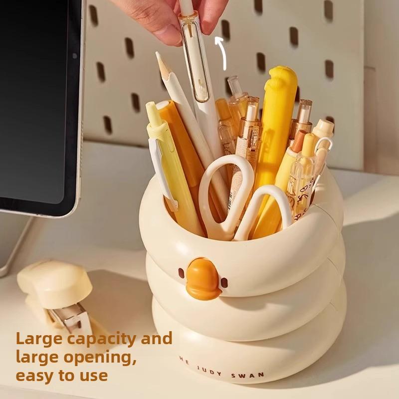 High Appearance Level Makeup Brush Storage Box Pen Holder Brush Rack Desktop Good Items Storage Tube Mouth Red Cosmetics