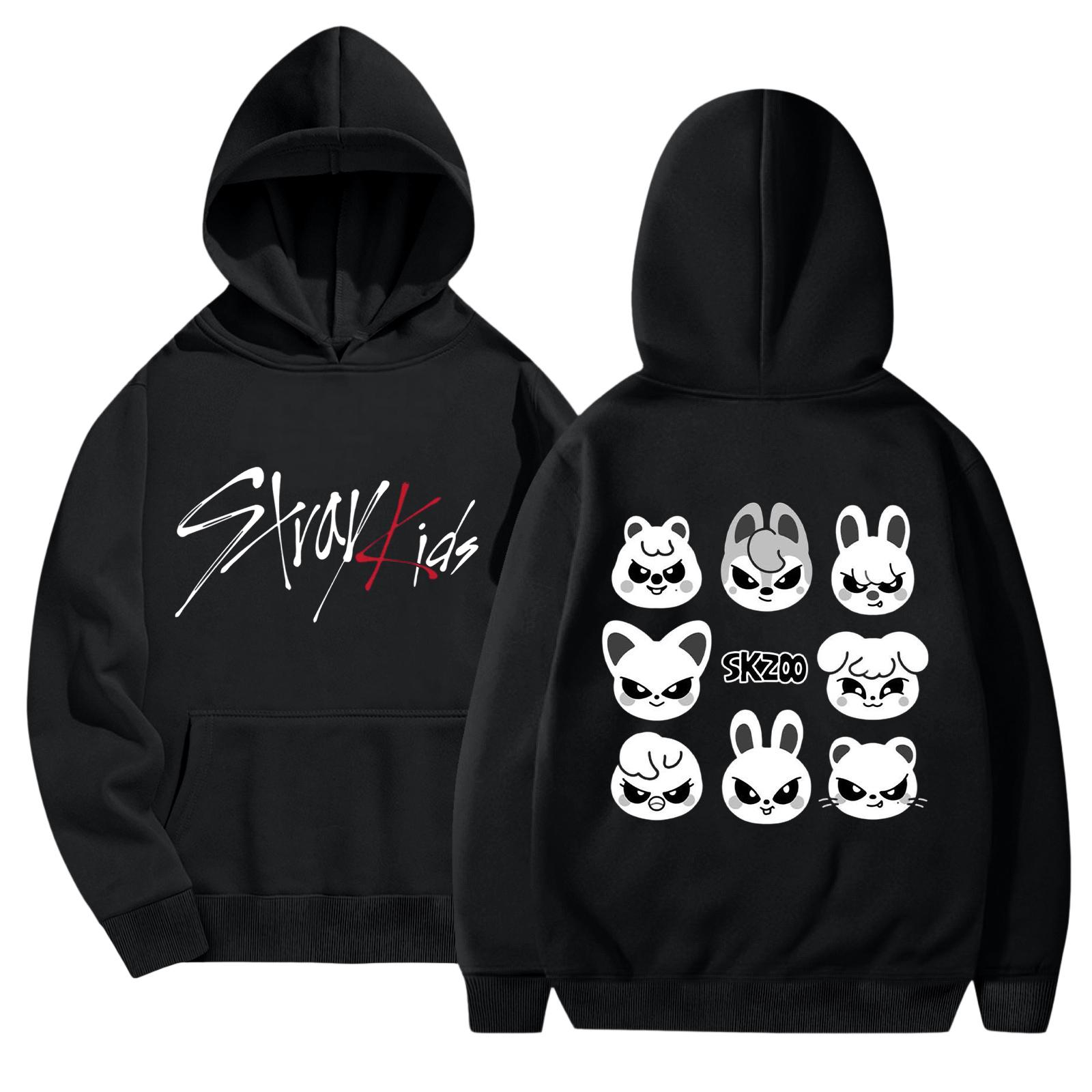 Unisex Fashionable Casual Long Sleeved Loose Printed Hooded Sweatshirt L