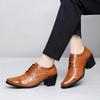 Men High Heels Blue Derby Brown Wedding Dress Dance Business Elevator Shoes Black Height Increase Tuxedo Shoes Large Size