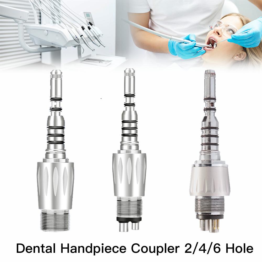 Niceden Dental Standard Head Air Turbine Handpiece High Speed Stainless Body K-Type Quick Coupler with Optic Light for FG Burs2/4/6 Hole