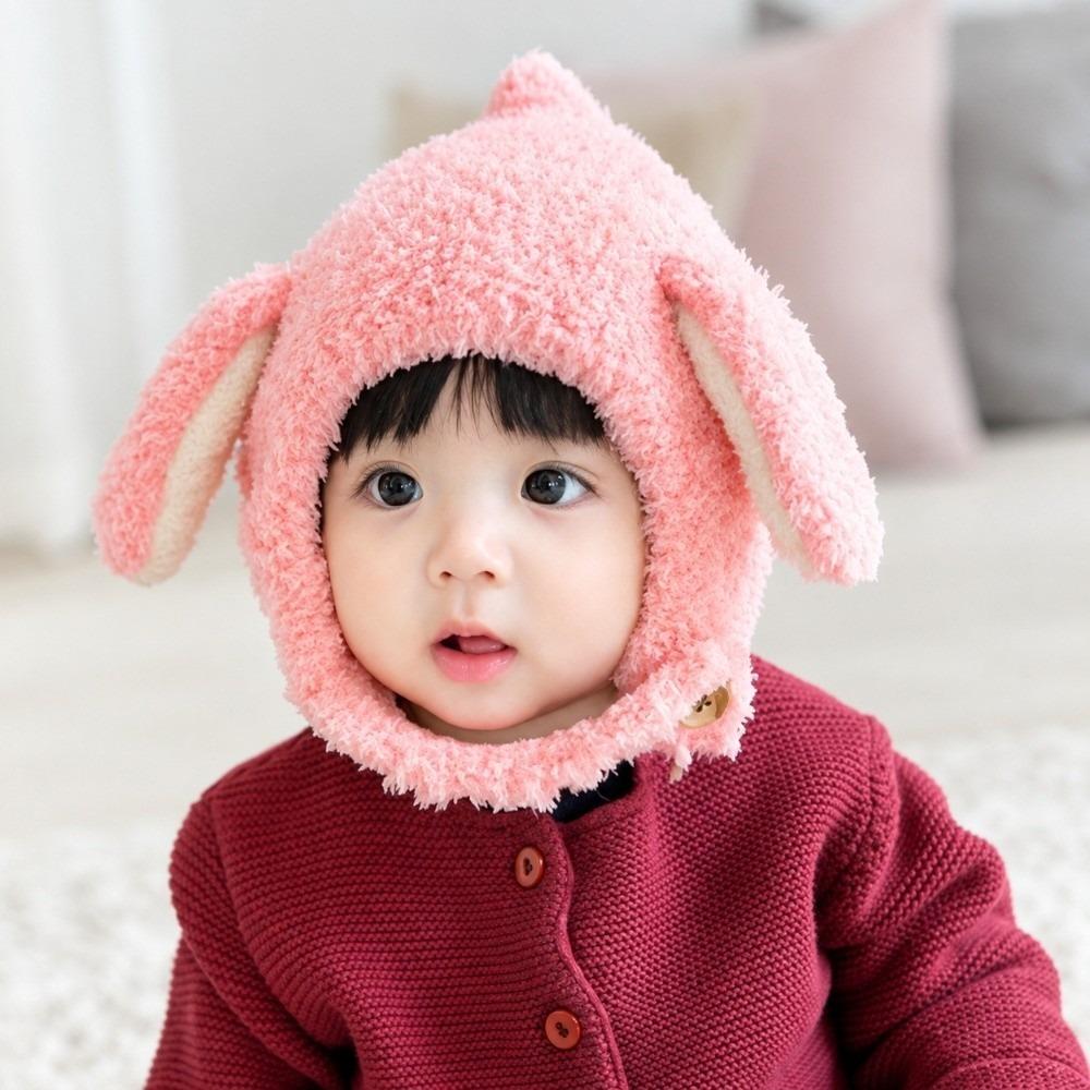 Rabbit Ear Kids Beanie Soft Knit Toddler Cap Cute Knitted Cap Daily