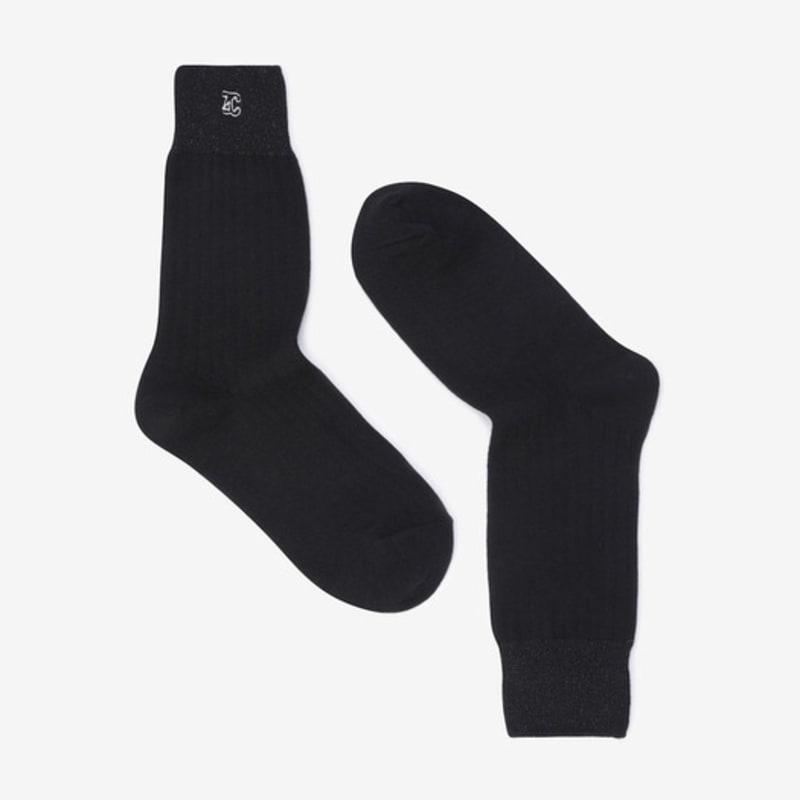 ZOOC Rib Embroidered Logo Socks BK_Z252PHN003
