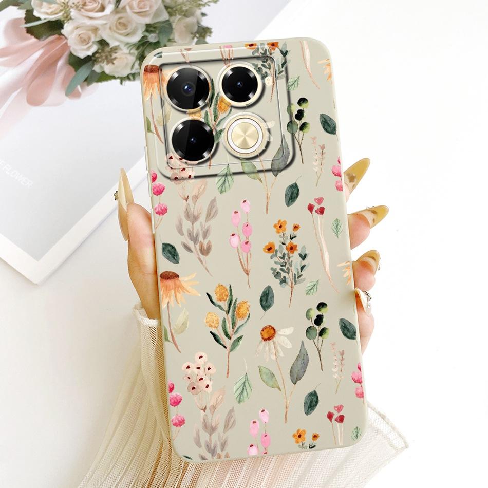 For Infinix Note 40 Pro 4G 5G / Note 40 Pro+ / Note40 X6853 Cute Cat Flower Cartoon Phone Case Soft Silicone Cover Bumpers