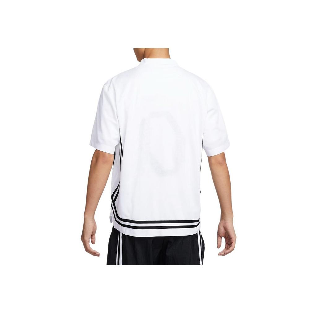 Nike Quick-Dry Short-Sleeve Basketball Shirt Men Tops White Black FN2876-100
