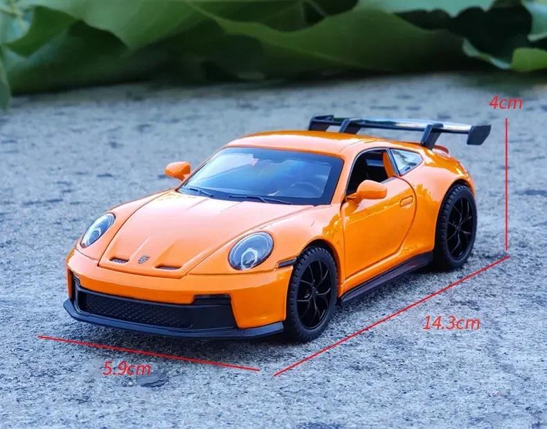 1:32 Porsche 911 GT3 Supercar Alloy Car Model With Pull Back Sound Light Children Gift Advanced Car Model Collectibles
