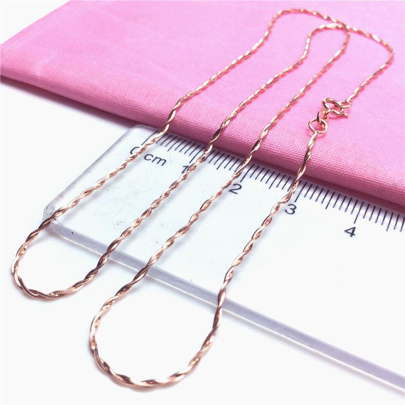 Purple Gold Double-Layer Snake Bone Twist Chain Rose Gold-Plated Exquisite Color Gold Plain Chain Simple Chain Set