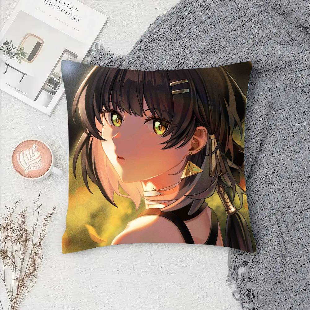 Rover Anime Game W-Wuthering Waves Pillow Case Fashion Square Pillowcase Bedroom Sofa Room Ins Decoration Leisure