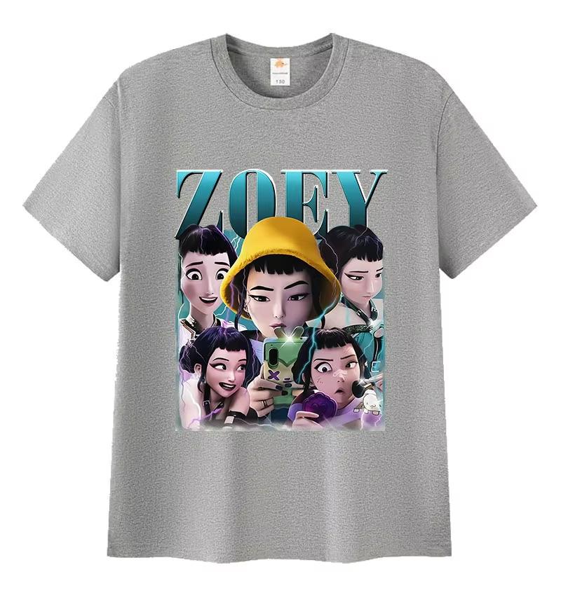 Zoev Anime Graphic Print T Shirt Men Women's Harajuku Fashion Oversized T-shirts Casual Cotton Tops T-Shirt Koop Kawaii