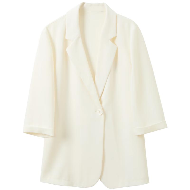 Sancai 2026 Spring Loose Fit 3/4 Sleeve Blazer