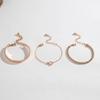3Pcs/ Set Bohemia Minimalism Metal Rhinestone Chain Bracelet Set for Women Metal Bangle Gold Color Jewelry Gifts