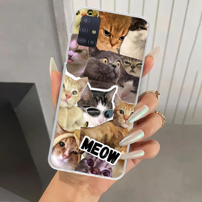 

Crying Cat Memes Phone Case for Samsung Galaxy A52 A32 A22 A12 A02S A50S A30S A10S Note 20 Ultra 10 Plus S10 A31 A20 A71 A72 Gal Samsung A32 4G