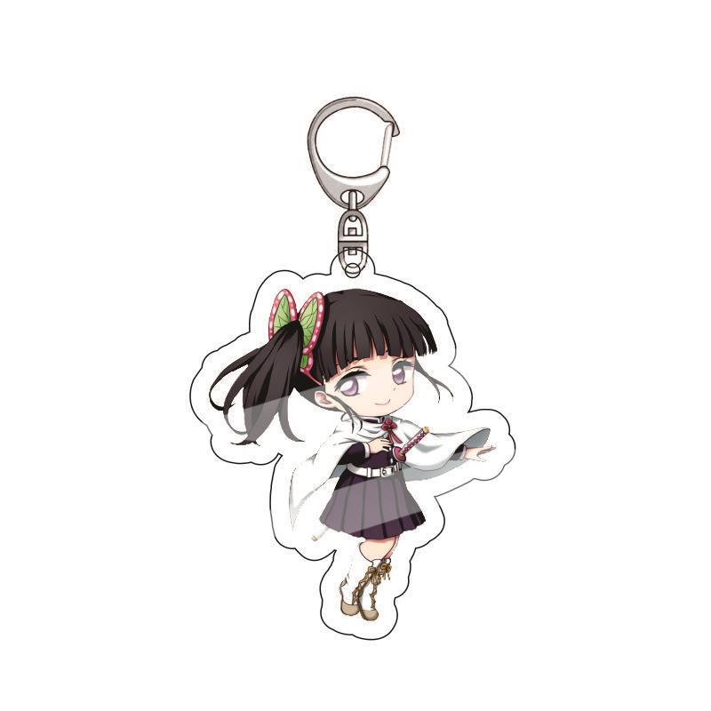 Anime Demon Slayer Acrylic Keychain Tanjiro Kamado Nezuko Zenitsu Agatsuma Inosuke Hashibira Pendant Charm 4PCS Collection Beautiful Gift