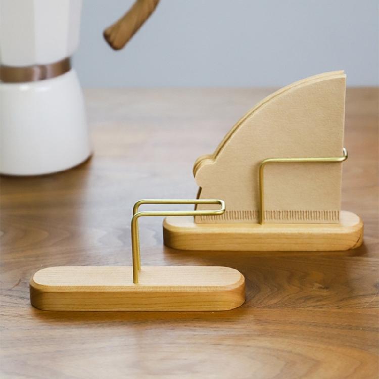 Modern Wood Filter Storage for Coffee Brewing Fan Shape Filtering Paper Rack