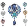 Lady Fashion Rhinestone Drop Pendant Brooch Pin Wedding Jewelry Gift Decor