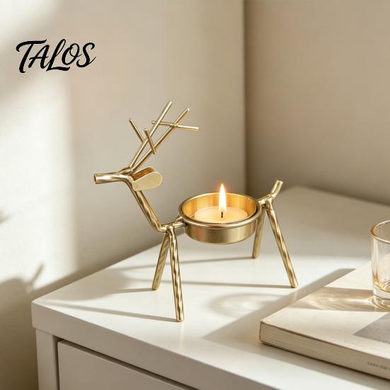 Birthday Party Atmosphere Lighting Deer Shape Candle Holder, Metal Tealight Stand for Dining Table Wedding Elegant Animal Shaped Centerpiece,