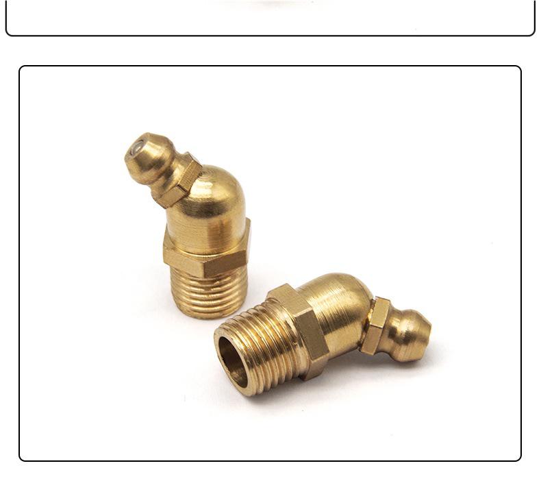 Copper Grease Nipple - Excavator/Loader Oil Gun, Elbow & Straight (M4-M20)