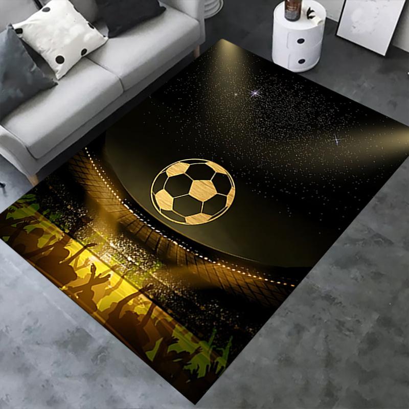 Golden Soccer Ball Chair Mat Office Carpet, Oversized Rug for Home Decor, Sofa Mat, Desk Pad Gift, Suitable for Bedroom, Living Room, Various Rooms