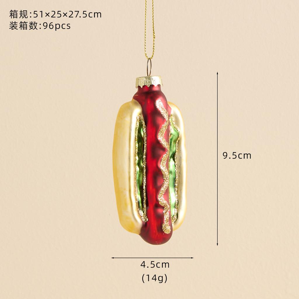 Uniquely Shaped Glass Christmas Ball - Macaron Cake Painted Ornament for Tree Decoration Colorful Holiday Decor
