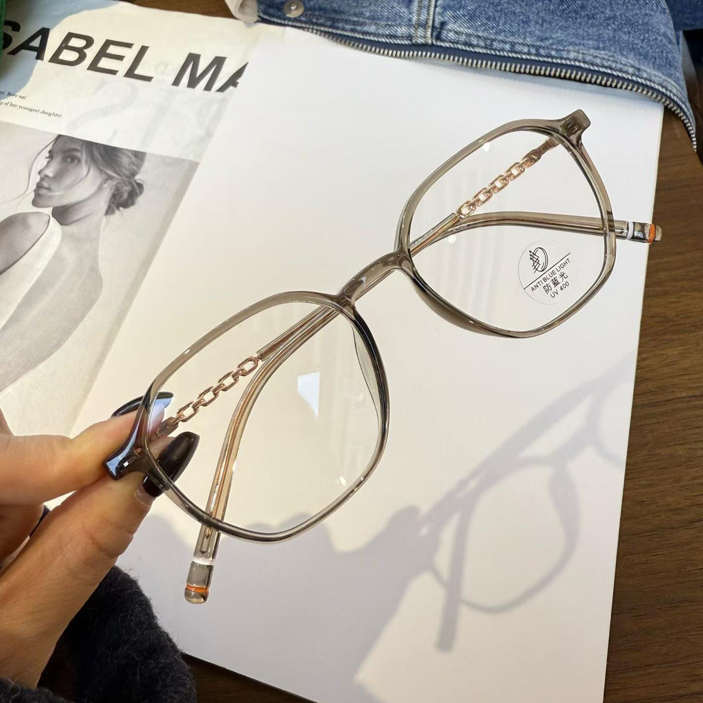 

Transparent Square Reading Glasses Ultra-light TR90 Polygonal Design Prescription Eyeglasses Blue Light Glasses With Diopters 0