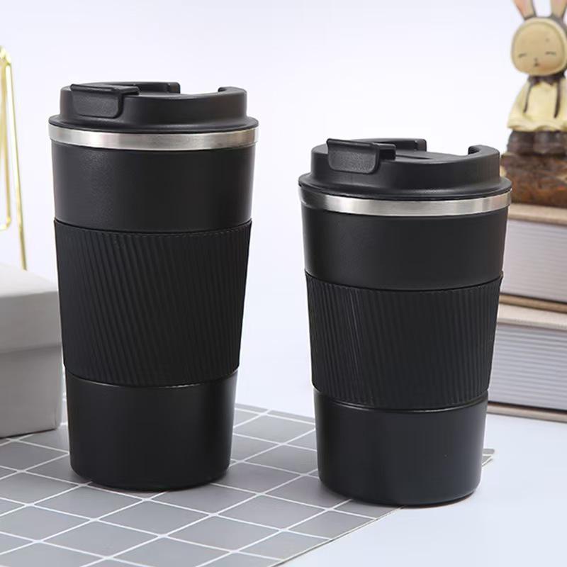 Large Capacity 304 Stainless Steel Coffee Cup with Silicone Sleeve - Double-Wall Vacuum Insulated Travel Mug