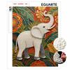 5D Pearl Art Majestic Elephant Floral Design DIY Enamel Inlaid Painting Frameless Wall Decor Handmade Craft Gift for Home Bedroom Living Room