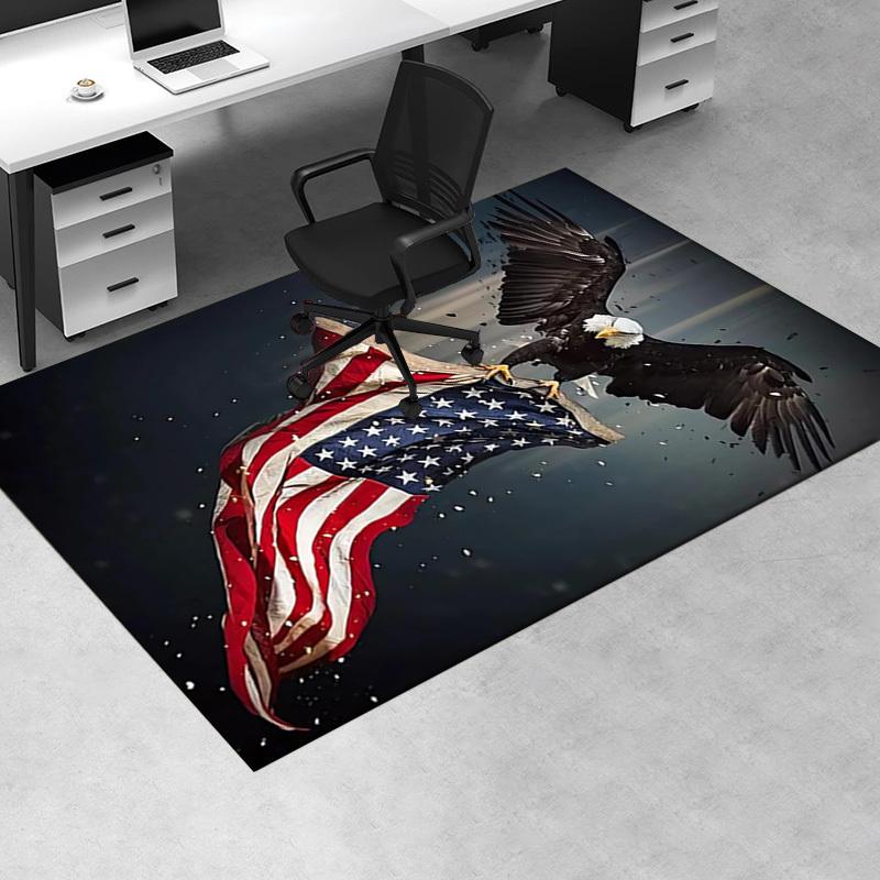 Office Carpet American Flag Eagle Design, Sofa Rug for Living Room Decor, Chair Mat Under Protection