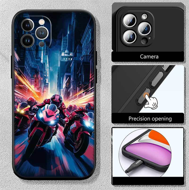 Motorcycle Racing Phone Case for Xiaomi Poco C40 C51 C50 C55 C65 C71 C75 C85 F8 F7 F6 F5 F3 F2 X7 X6 X4 X3 X2 M7 M6 M5 M4 M3 M2 Pro