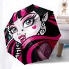 Monster High, Gothic Fashion- Automatic Opening and Closing, 8-rib Structure Portable Umbrella, Suitable for Men and Women in All Seasons -