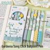 Chinese Floral Soft Grip Gel Pen Set - Quick-Dry, High-Value Brush Pens for Exams