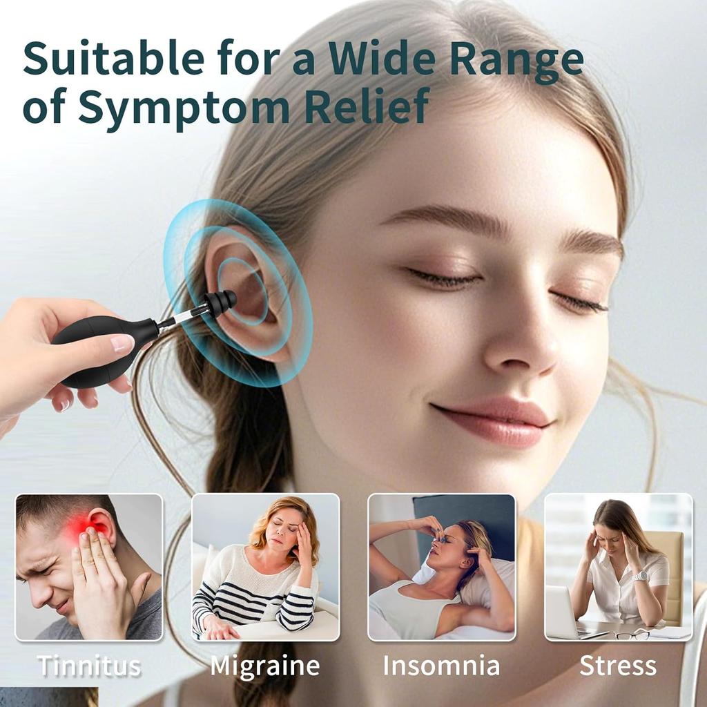Ear Pressure Relief Device for Alleviating Migraine, Tension, and Tinnitus - Ringing Ears Solution, Headache Relief Cap, Airplane-Friendly, Includes