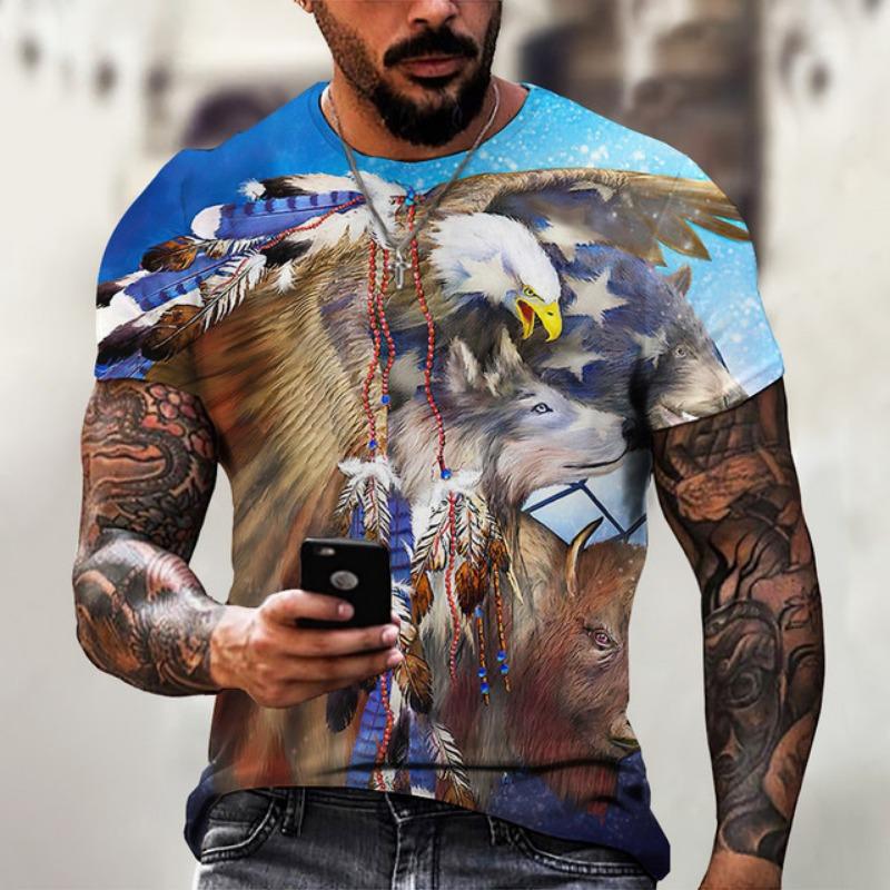 Men S Summer Casual Sports 3D Digital Print T-Shirt XXS