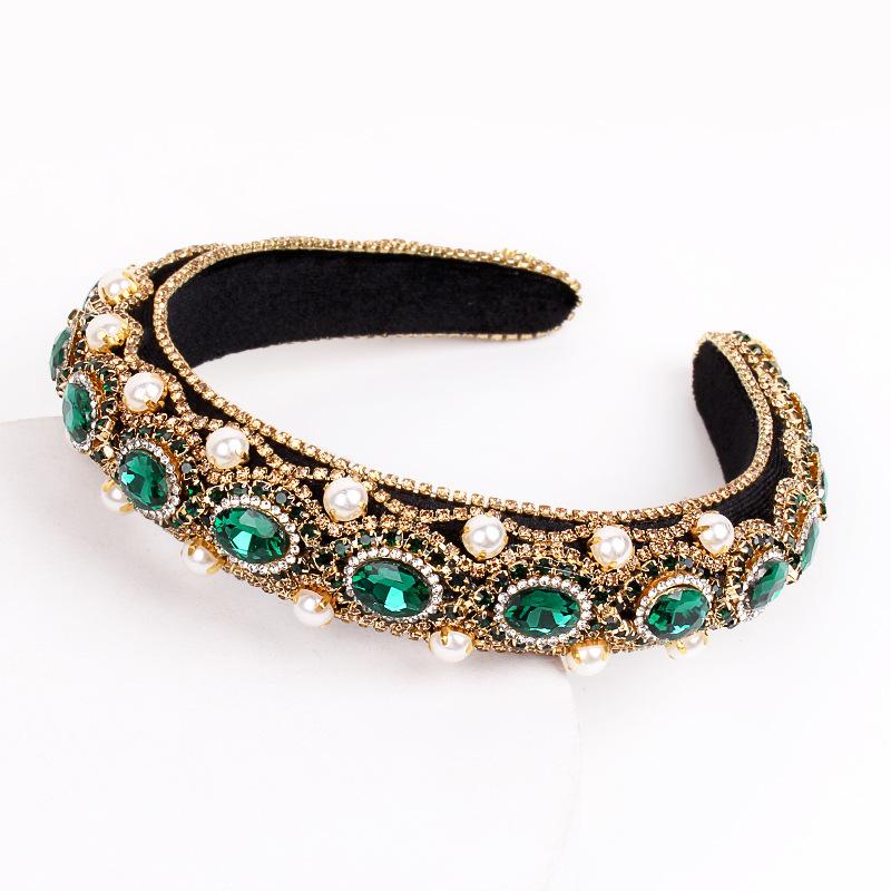 Baroque Style Headband High Cranial Top Spongy Cushioned Headband Elegant Luxury Headband Women's Hair Band