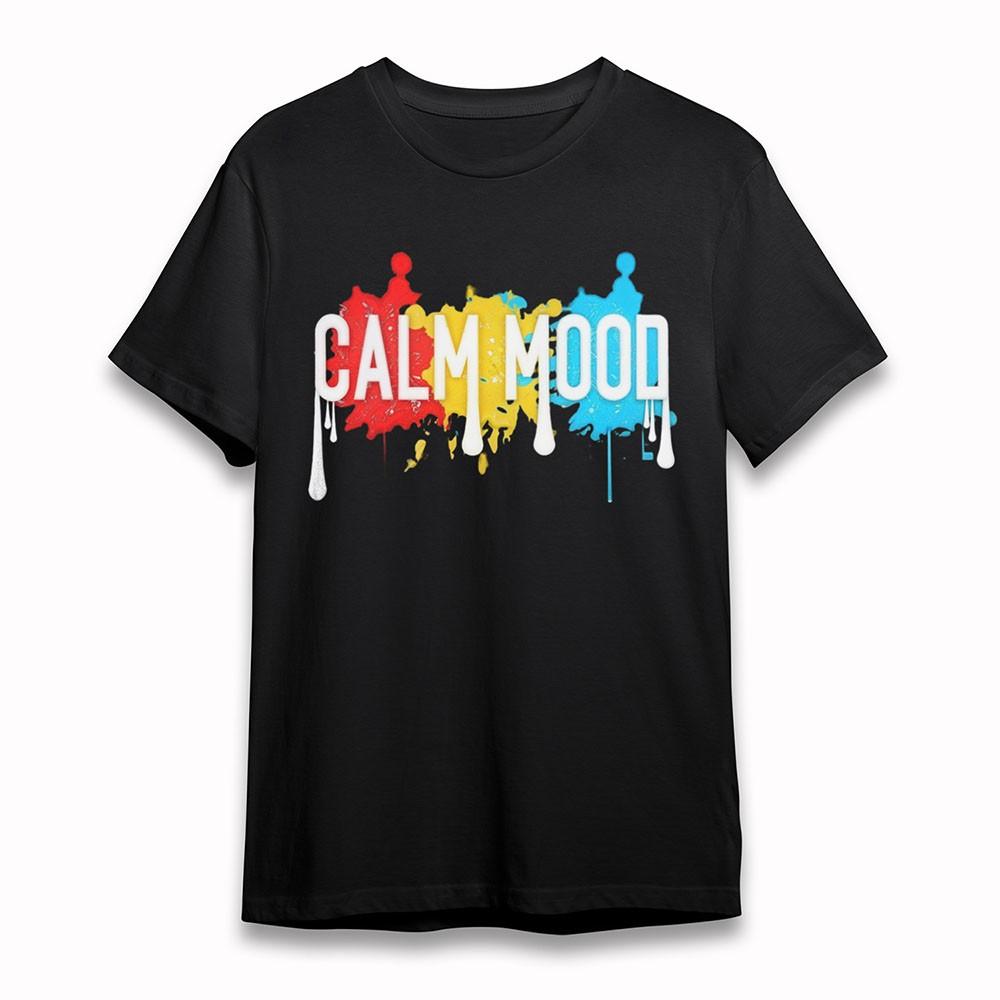 

Women s Comfy T-Shirt Color Splash Calm Mood Tee Short Cotton Black Oversize Tee S