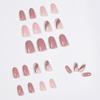 24pcs/Box Laser Full Cover Manicure Tool Oval Head False Nails Wearable Fake Nails Nail Tips