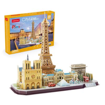 ASSYME Cubic Fan 3D Puzzle Craft No Glue or Tools MC254h Kit, Required, Paris,
