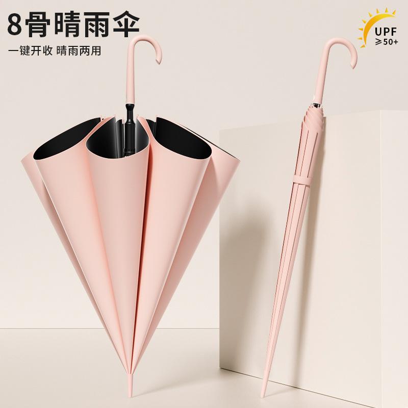16-Bone long-handled umbrella folding umbrella large oversized women's weather and rain sun umbrella automatic sun protection umbrella