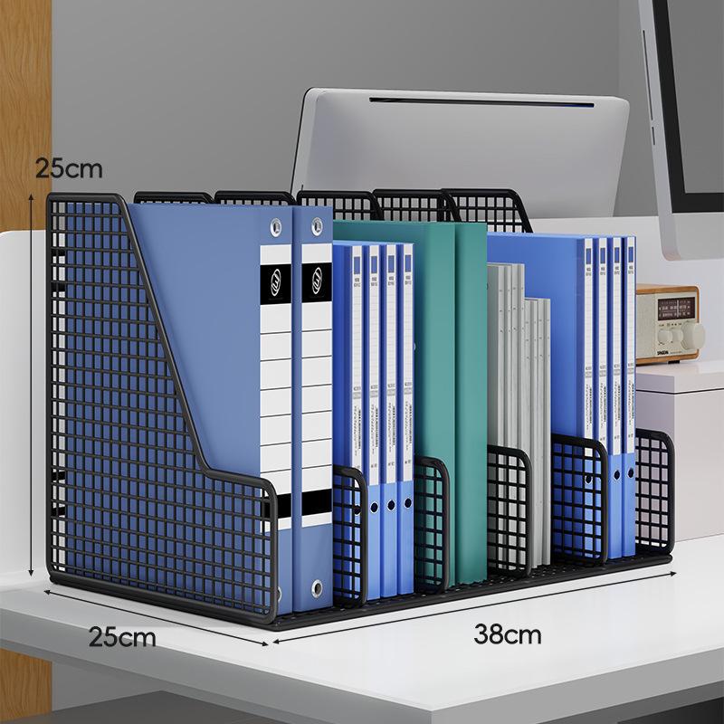 Office Desk Organizer: Metal File Storage Rack and Folder Box for Efficient Document Collection